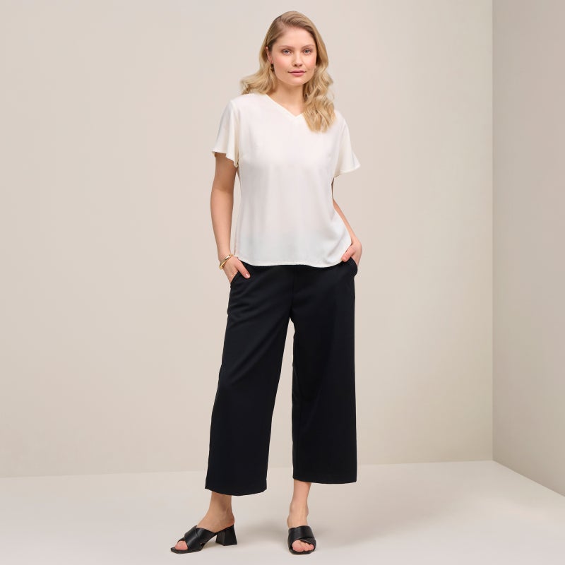 TIISA culottes housut, syv&auml; musta