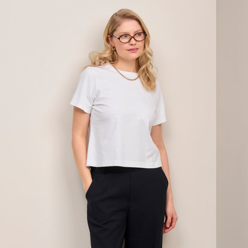 LEINI SHORT T-paita, valkoinen