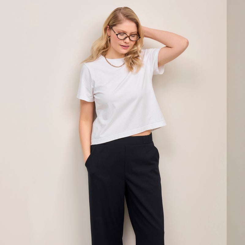 LEINI SHORT T-paita, valkoinen
