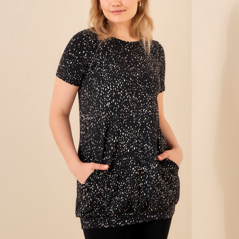 ILOISA lyhyt pisaratunika lh, syv&auml; musta